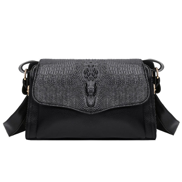 Black Leather Purse Alligator Bag Designer Handbags Black 