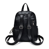 Bolsas Mochila Black Leather Backpack