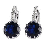 Round Cubic Zirconia Lever Back Earrings
