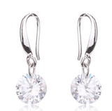 Rounded Zirconia French Hook Earrings