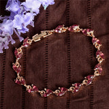 Gold Plated Austrian Leaf Crystal Bracelet