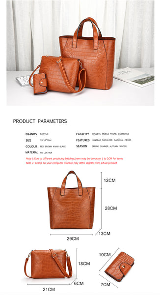 Classic Tote Bag and Cross Body Handbag in Crocodile Skin Patterned Te –  CUERIO