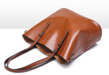 Classic Autumn Leather Tote Bag