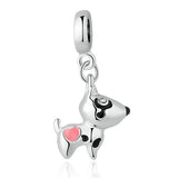 Pink Heart and Puppy Charm